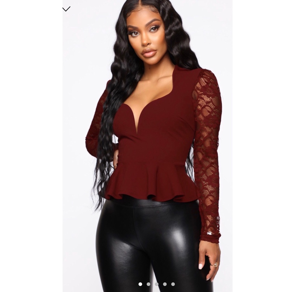 Burgundy top